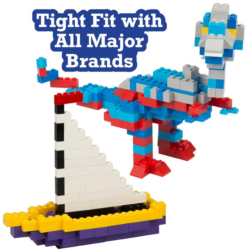 SCS Direct 1000 Pieces Classic Building Block Bricks- Bulk Value Set- 10 Colors, 9 Sizes & 54 Roof Pcs- Compatible, Tight Fit w All Major Brands- Activity for Creativity & School Projects- Kids Holiday Xmas Gift - Image 5